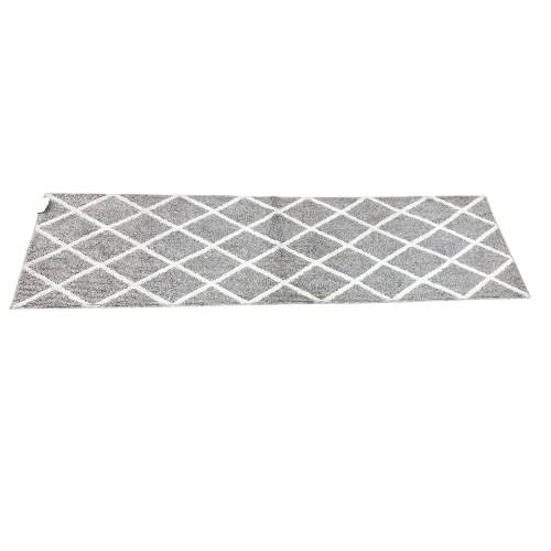 Madison Park Tufted Microfiber Runner Rug - Geometric - Light Grey And White - 24" X 70". Home Office Garden | HOG-HomeOfficeGarden | online marketplace