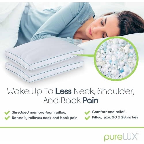 Purelux Gel Memory Foam Shapeable Comfort Pillow Queen - 2 Pack. Home Office Garden | HOG-HomeOfficeGarden | online marketplace