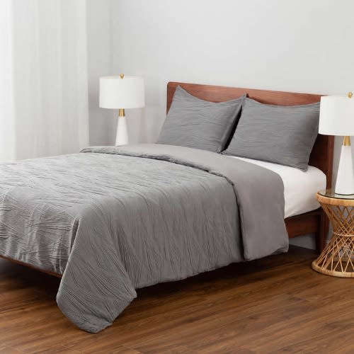 Berkshire Life Pleated Wave 3-piece Comforter Set - Queen