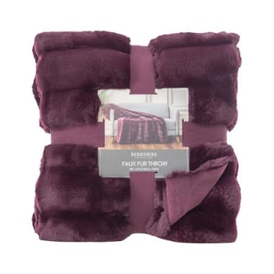 Berkshire Collection Faux Fur Plush Throw Blanket - 60"x70" - Purple. Home Office Garden | HOG-HomeOfficeGarden | online marketplace