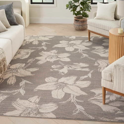 Nourison Home Reclaimed Rug - Bloom Gray Ivory - 9ft X 12ft. Home Office Garden | HOG-HomeOfficeGarden | online marketplace