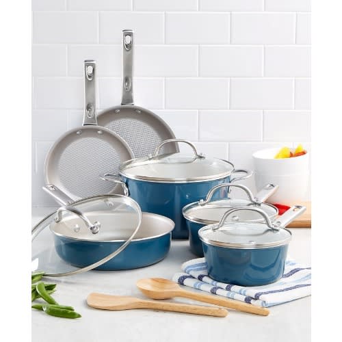 Ayesha Curry Home Collection - 12 Piece Aluminium Nonstick Cookware Set - Twilight Teal. Home Office Garden | HOG-HomeOfficeGarden | online marketplace