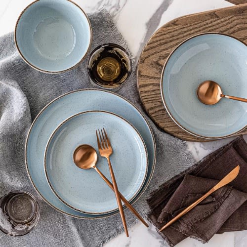 Overandback Options - 16- Piece Stoneware Dinnerware Set - Blue. Home Office Garden | HOG-HomeOfficeGarden | online marketplace