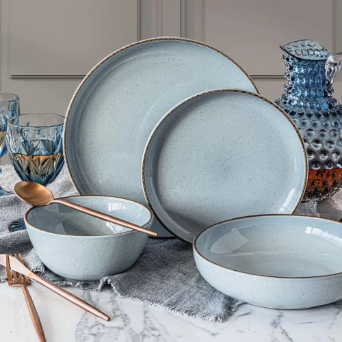 Overandback Options - 16- Piece Stoneware Dinnerware Set - Blue. Home Office Garden | HOG-HomeOfficeGarden | online marketplace