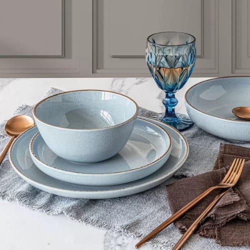 Overandback Options - 16- Piece Stoneware Dinnerware Set - Blue. Home Office Garden | HOG-HomeOfficeGarden | online marketplace