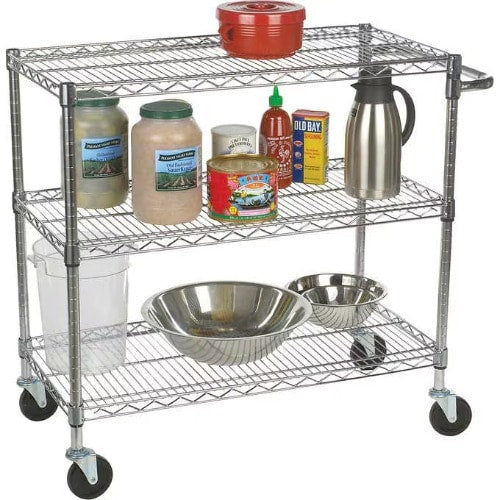 Trinity Nsf 3-tier Commercial Chrome Cart. Home Office Garden | HOG-HomeOfficeGarden | online marketplace