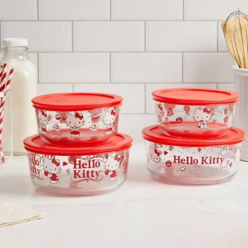 Pyrex Decorated Hello Kitty Glass Food Storage Set - 8-piece. Home Office Garden | HOG-HomeOfficeGarden | online marketplace