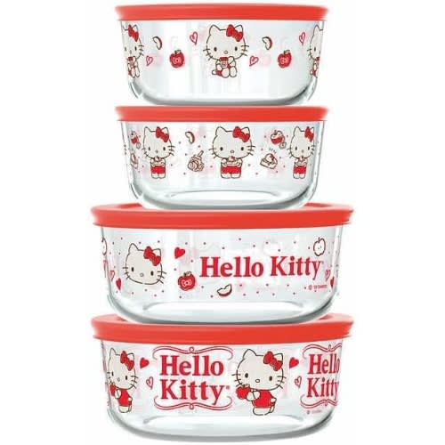 Pyrex Decorated Hello Kitty Glass Food Storage Set - 8-piece. Home Office Garden | HOG-HomeOfficeGarden | online marketplace