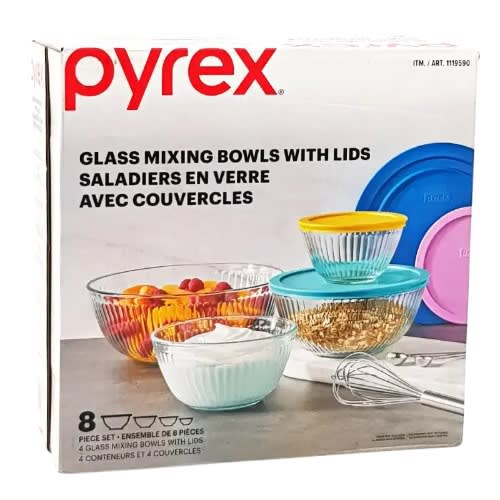 Pyrex Sculpted Mixing Bowl Set - 8-piece - Glass. Home Office Garden | HOG-HomeOfficeGarden | online marketplace