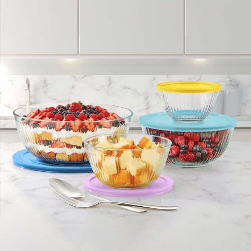 Pyrex Sculpted Mixing Bowl Set - 8-piece - Glass. Home Office Garden | HOG-HomeOfficeGarden | online marketplace