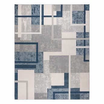 Eden Collection Abstract Geo - Blue Rug