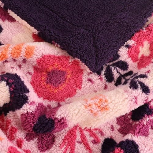 Life Comfort Sherpa Fleece Kid's Blanket - Pink And Purple. Home Office Garden | HOG-HomeOfficeGarden | online marketplace