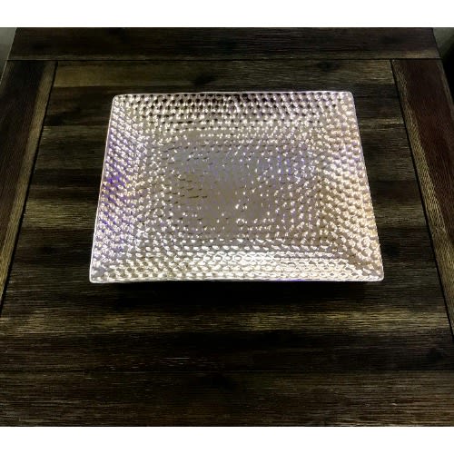 Hammered Decorative Rectangle Tray - Gold