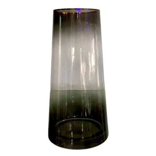 Hydroponics Smoked Tapered Glass Vase With Gold Rim - 10inch. Home Office Garden | HOG-HomeOfficeGarden | online marketplace