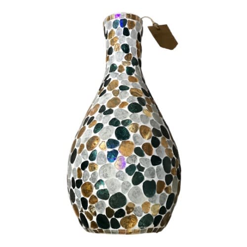 Home Decorative Mosaic Crackled Glass Flower Vase - 11.5". Home Office Garden | HOG-HomeOfficeGarden | online marketplace