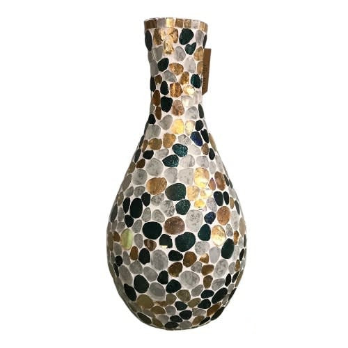 Mosaic Crackled Decorative Glass Flower Vase - 13.5". Home Office Garden | HOG-HomeOfficeGarden | online marketplace