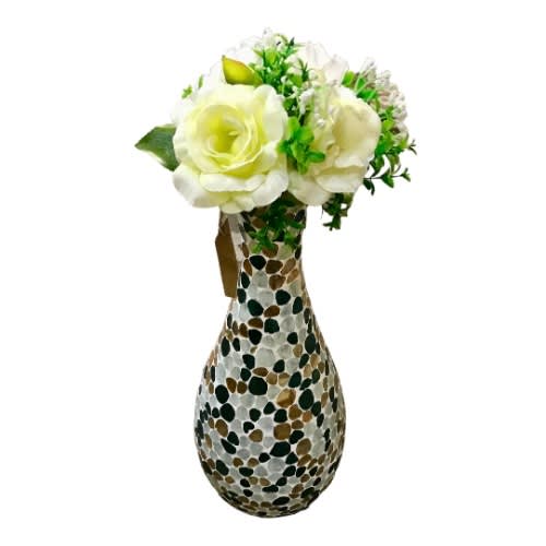 Mosaic Crackled Decorative Glass Flower Vase - 13.5". Home Office Garden | HOG-HomeOfficeGarden | online marketplace