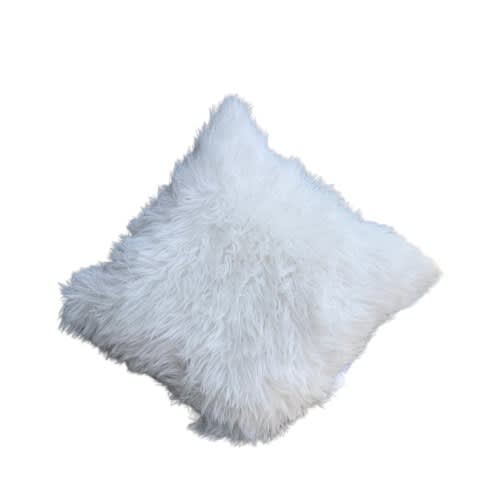 Brentwood 18-inch Mongolian Faux Fur Pillow - White. Home Office Garden | HOG-HomeOfficeGarden | online marketplace