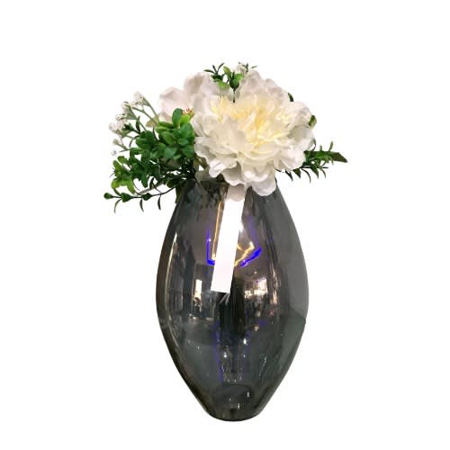 Vintage Smoked Tapered Oval Glass Vase -10inch. Home Office Garden | HOG-HomeOfficeGarden | online marketplace