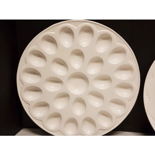 Ceramic Egg Platter Set - 3pc - White