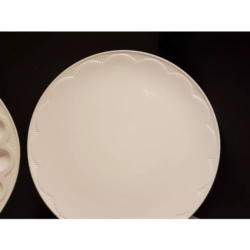 Ceramic Egg Platter Set - 3pc - White