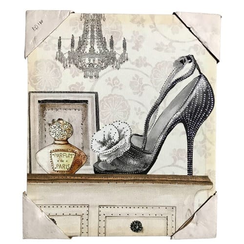 Women's High Heel Perfume Bottle Canvas Wall Art Painting 12'' X 12''. Home Office Garden | HOG-HomeOfficeGarden | online marketplace