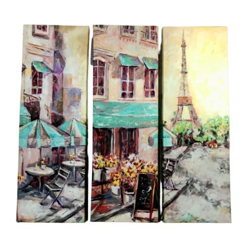 Paris Wall Art Decor - 3 Set - Decorative Eiffel Tower Canvas Painting. Home Office Garden | HOG-HomeOfficeGarden | online marketplace