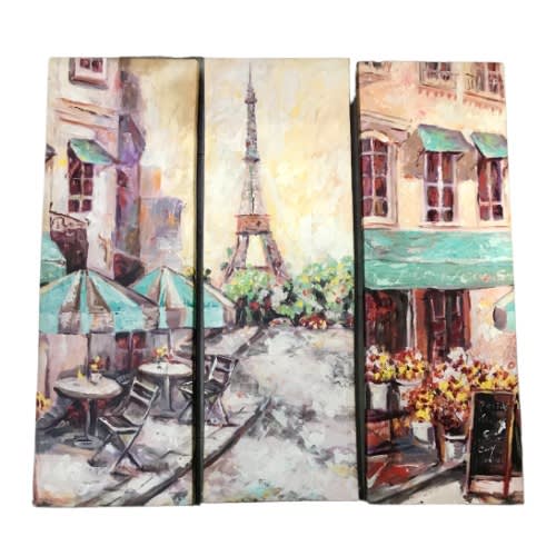 Paris Wall Art Decor - 3 Set - Decorative Eiffel Tower Canvas Painting. Home Office Garden | HOG-HomeOfficeGarden | online marketplace