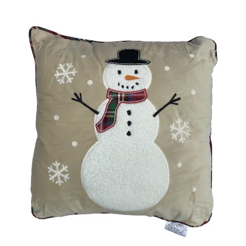 Brentwood Decorative Holiday Snowman Throw Pillow - 20'' X 20''. Home Office Garden | HOG-HomeOfficeGarden | online marketplace