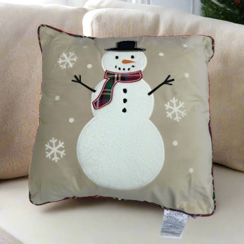 Brentwood Decorative Holiday Snowman Throw Pillow - 20'' X 20''. Home Office Garden | HOG-HomeOfficeGarden | online marketplace