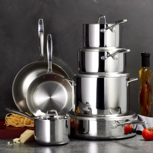 Tramontina Tri-ply Clad Stainless Steel Cookware Set - 12Pcs