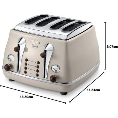 De'Longhi 4-slice Pop-up Toaster - Vintage