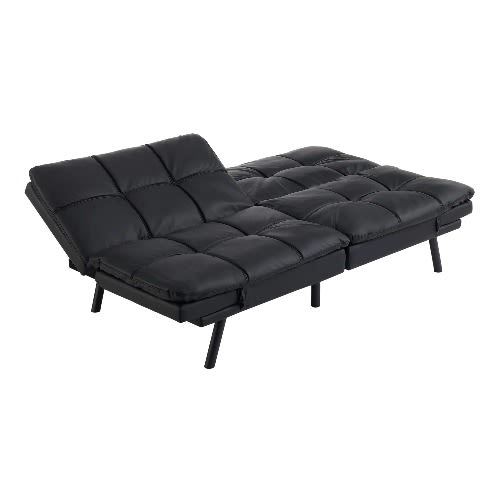 Mainstays Faux Leather Memory Foam Futon Sofa - 72in. X 34in. X 32in