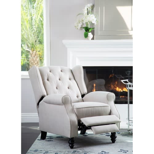 Abbyson Living Sherry Fabric Pushback Recliner Chair