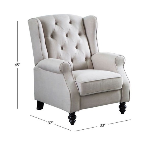 Abbyson Living Sherry Fabric Pushback Recliner Chair