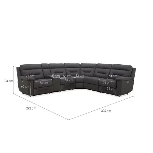 Gilman Creek Fabric Power Reclining Sectional Sofa