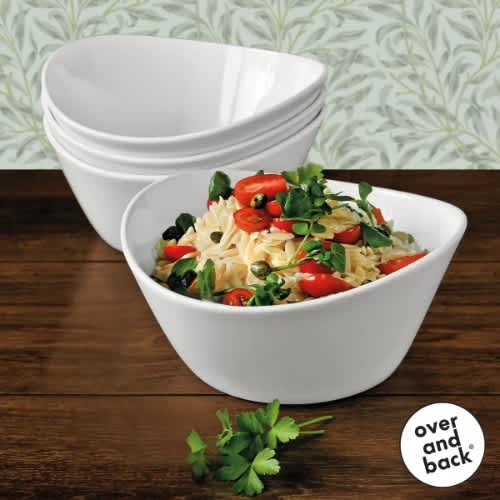 Over & Back Porcelain Serving Bowls Set - 4 Pcs