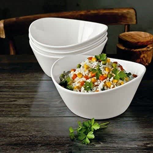 Over & Back Porcelain Serving Bowls Set - 4 Pcs