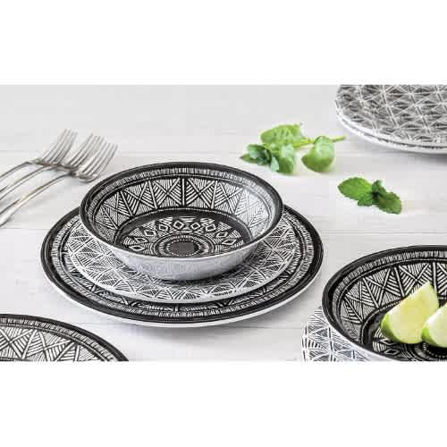 Memba ta Mark Melamine Dinnerware Saitin Furen Fure - guda 18