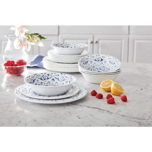 Memba ta Mark Melamine Dinnerware Saitin Furen Fure - guda 18