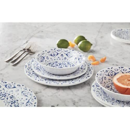 Memba ta Mark Melamine Dinnerware Saitin Furen Fure - guda 18