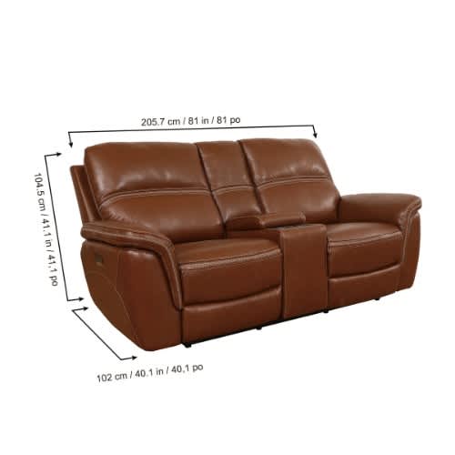 Oliver Leather 2 Seater Power Reclining Sofa With Power Headrests