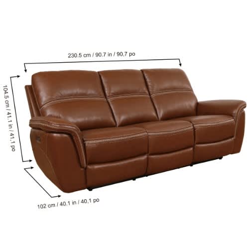 Oliver Leather 5 Seater Power Reclining Sofa With Power Headrests