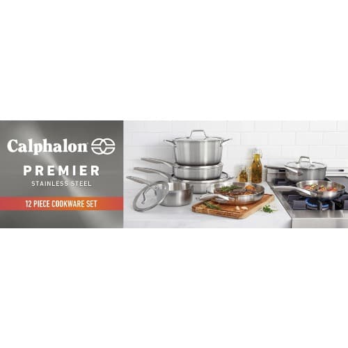 Calphalon Premier Stainless Steel Cookware Set - 12-piece