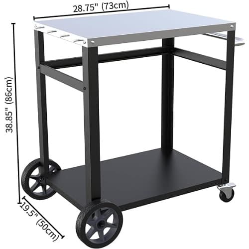 Partaker Movable Pizza Oven Trolley/Barbecue Grill Cart