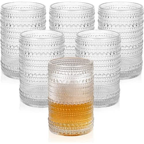 Jupiter Clear Ice Vintage Drinking Glasses Set Of 6 - 13oz