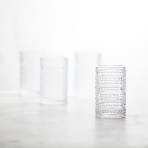 Jupiter Clear Ice Vintage Drinking Glasses Set Of 6 - 13oz