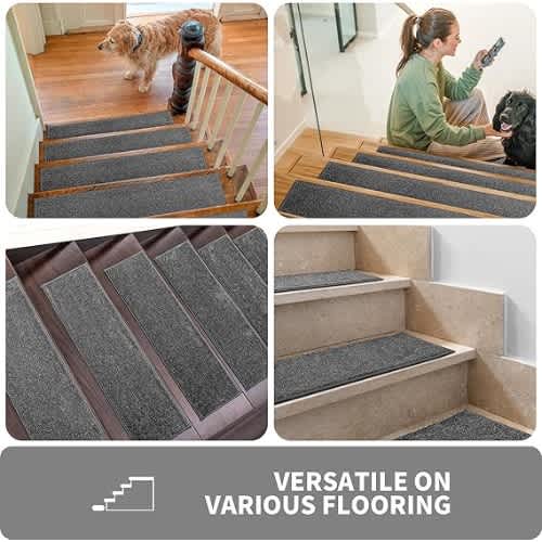 Purrugs Peel & Stick 15pc Self-adhesive Carpet Stair Rugs 8" X 30"