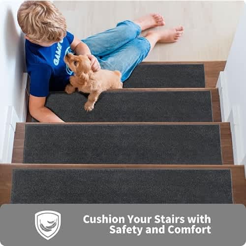 Purrugs Peel & Stick 15pc Self-adhesive Carpet Stair Rugs 8" X 30"