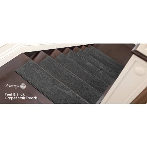 Purrugs Peel & Stick 15pc Self-adhesive Carpet Stair Rugs 8" X 30"